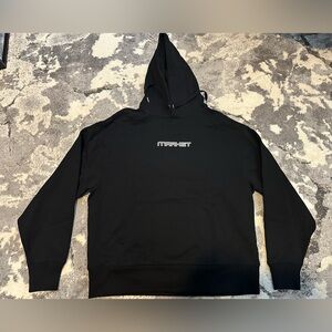 Market Men's Black Hoodie with Logo H-11